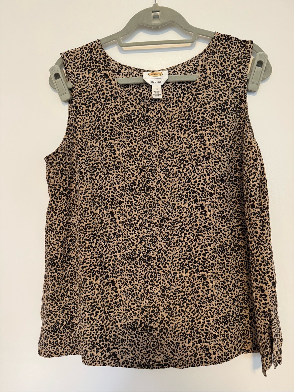 Vintage Talbots 100% Silk Cheetah Print Tank